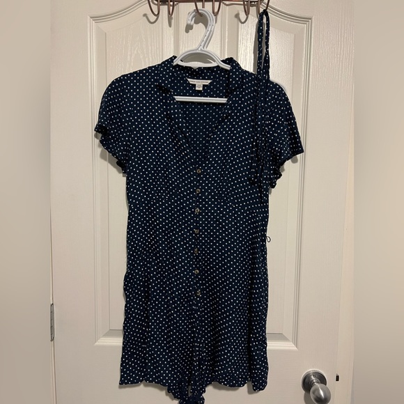 American Eagle Outfitters Navy Polka Dot Romper - Medium - Like New - Picture 4 of 5